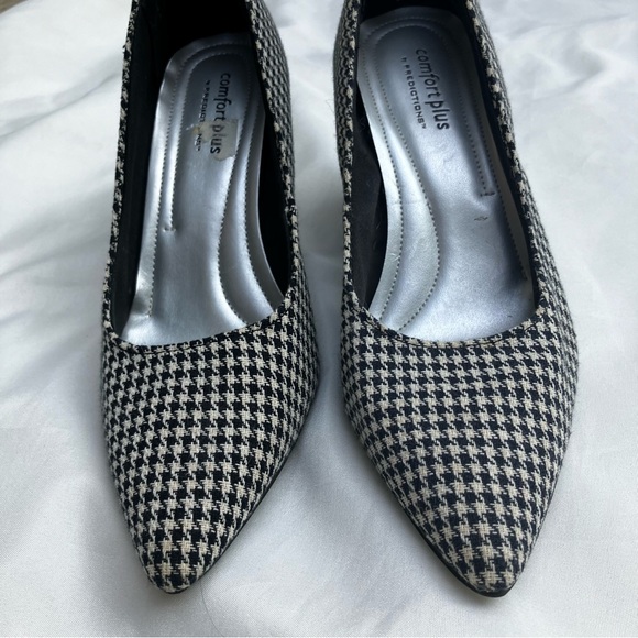 Comfort Plus houndstooth Pointy Pump Heels Size 7 - Picture 3 of 6